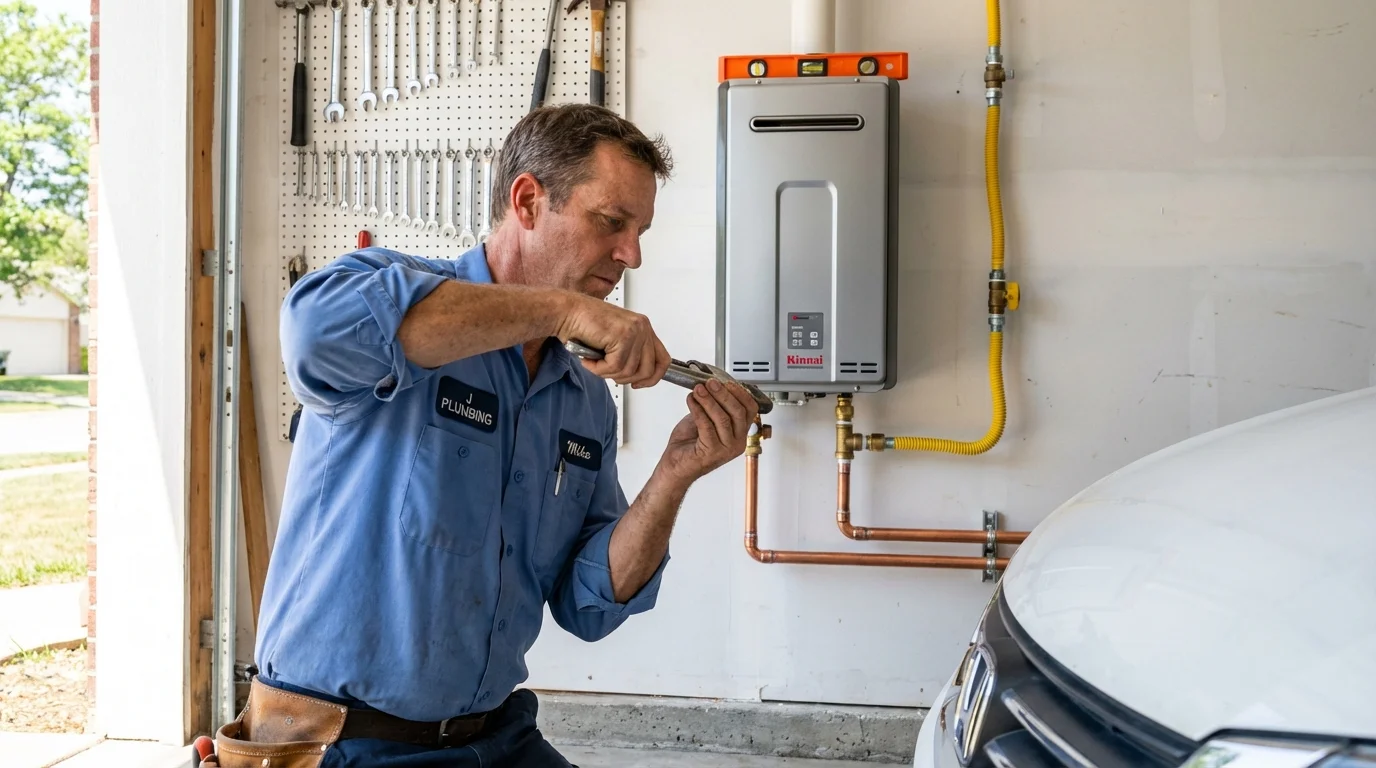 Tankless water heater installation by a Johns Plumbing LLC plumber in Wellington